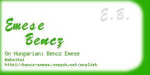 emese bencz business card